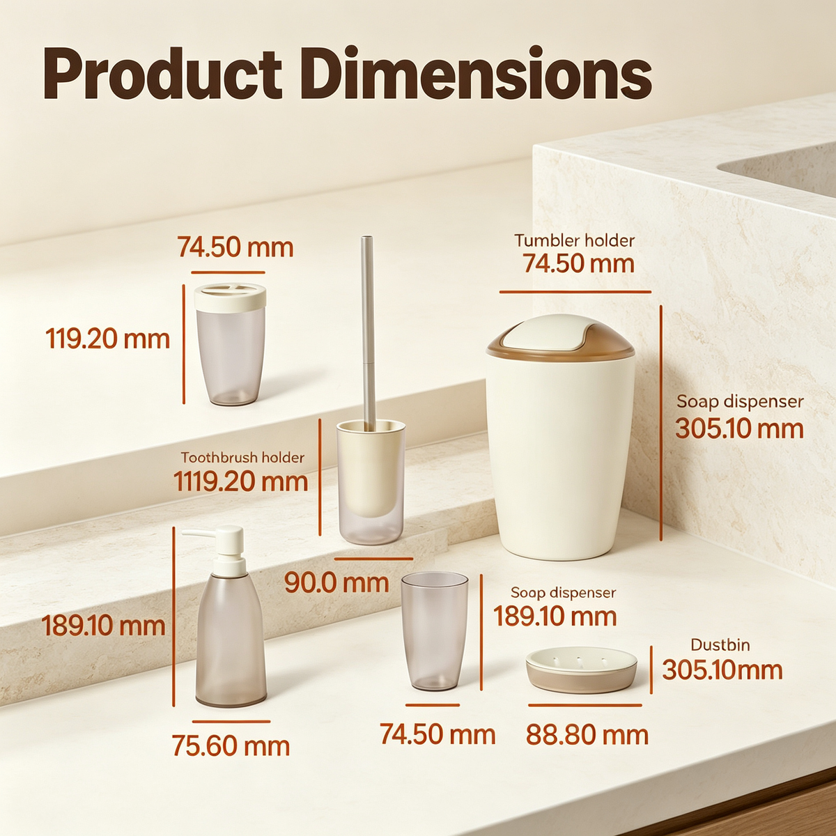 6-Piece Bathroom Accessory Set