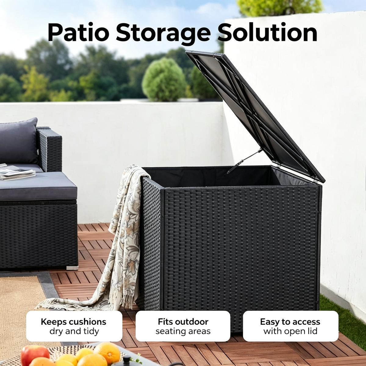 318L Outdoor Rattan Storage Box