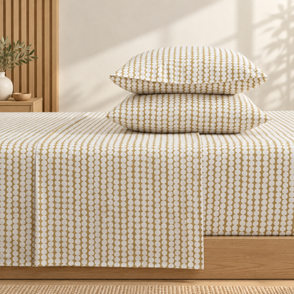 100% Organic Cotton Geometric Dot Sheet Set