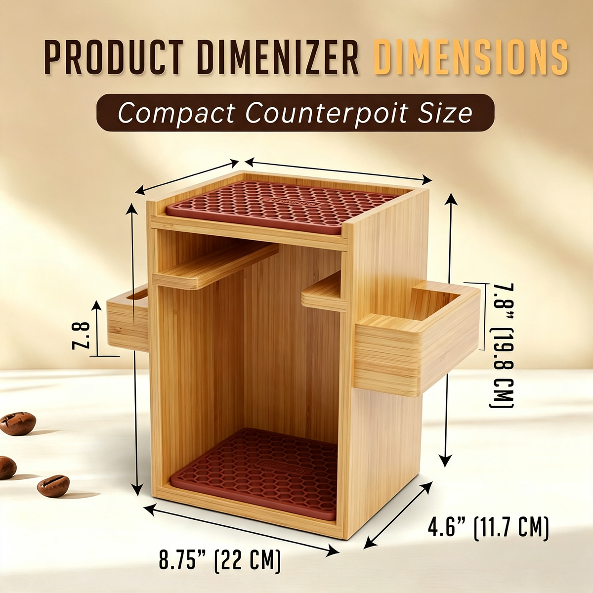 Bamboo Coffee Maker Organizer Stand
