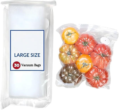 20-Pack Reusable Vacuum Food Bags (12x13") - BPA-Free, Leak-Proof, Freezer Safe