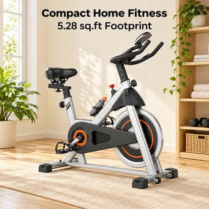 Indoor Exercise Bike with 25 lb Flywheel & Adjustable Fit
