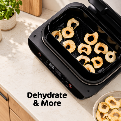 6-in-1 Indoor Electric Grill & Air Fryer with Smart Thermometer