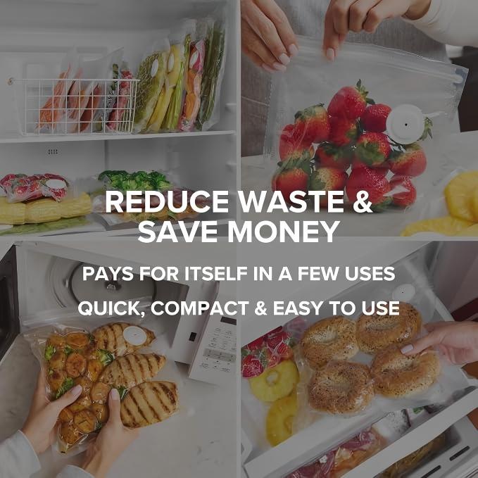 20-Pack Reusable Vacuum Food Bags (12x13") - BPA-Free, Leak-Proof, Freezer Safe