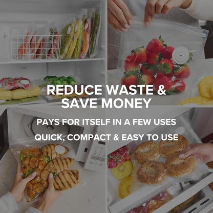 20-Pack Reusable Vacuum Food Bags (12x13") - BPA-Free, Leak-Proof, Freezer Safe