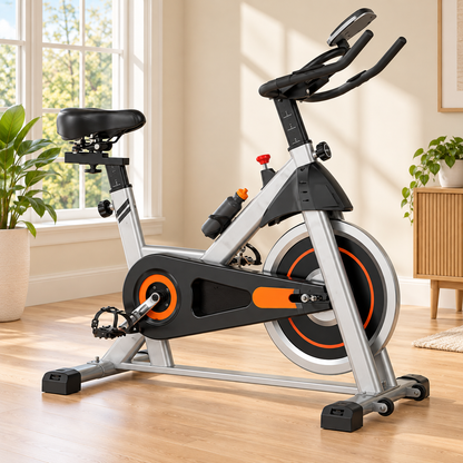 Indoor Exercise Bike with 25 lb Flywheel & Adjustable Fit