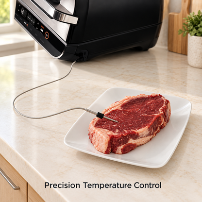 6-in-1 Indoor Electric Grill & Air Fryer with Smart Thermometer